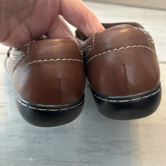 CLARKS Bendables Ashland Alpine Brown Leather Loafer Women's Size 9.5 Shoe - Picture 3 of 8